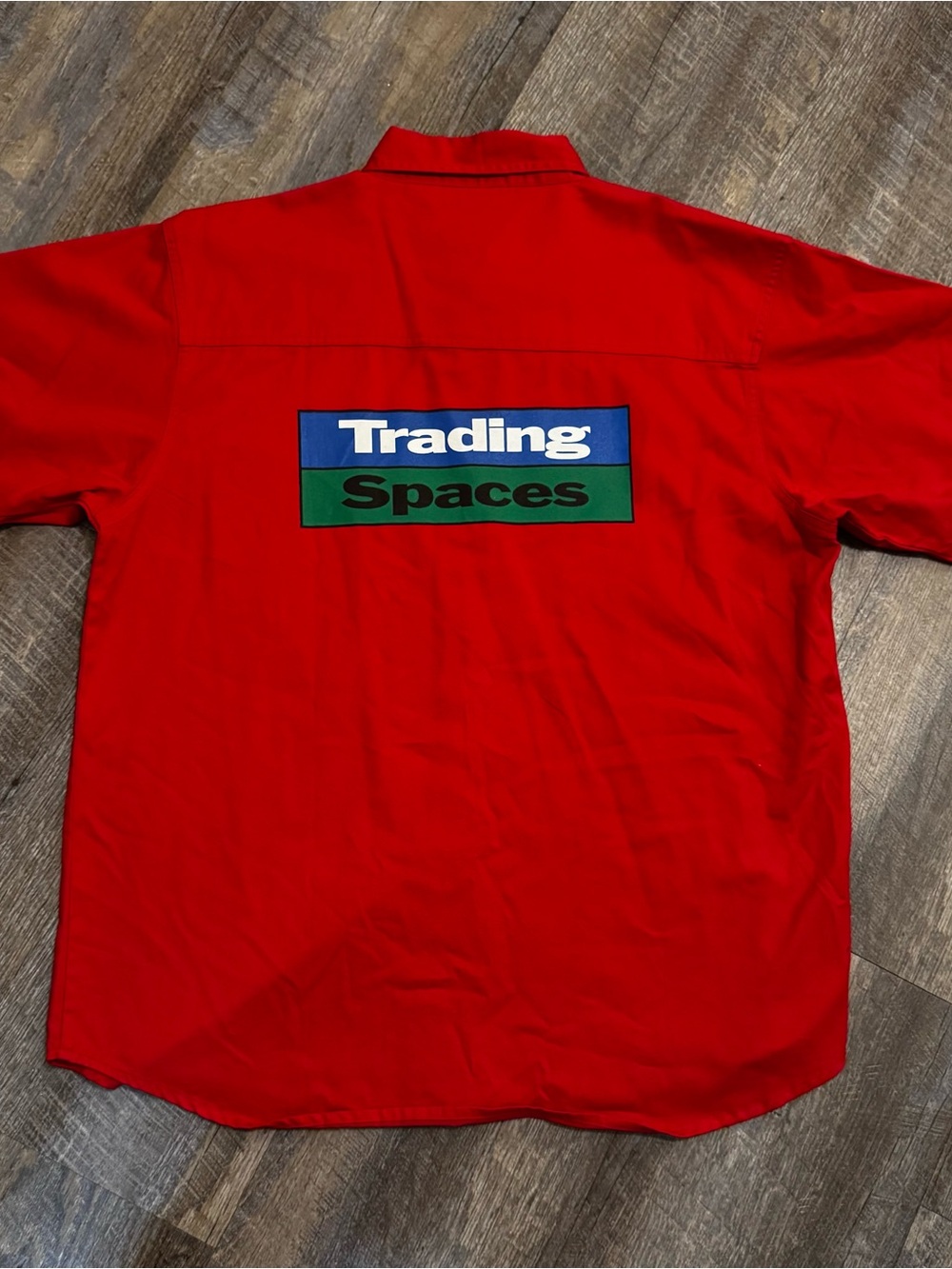 Trading Spaces promo s/s button up shirt LARGE vtg 00s y2k TLC reality tv show